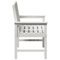 Produktbild för Trädgårdsbänk Vit 120 x 59 x 88 cm HDPE