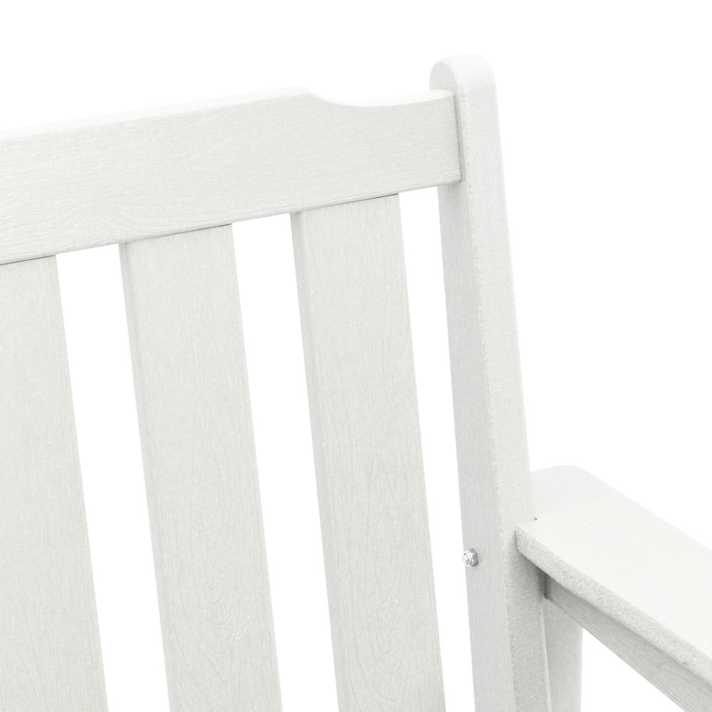 Produktbild för Trädgårdsbänk Vit 120 x 59 x 88 cm HDPE