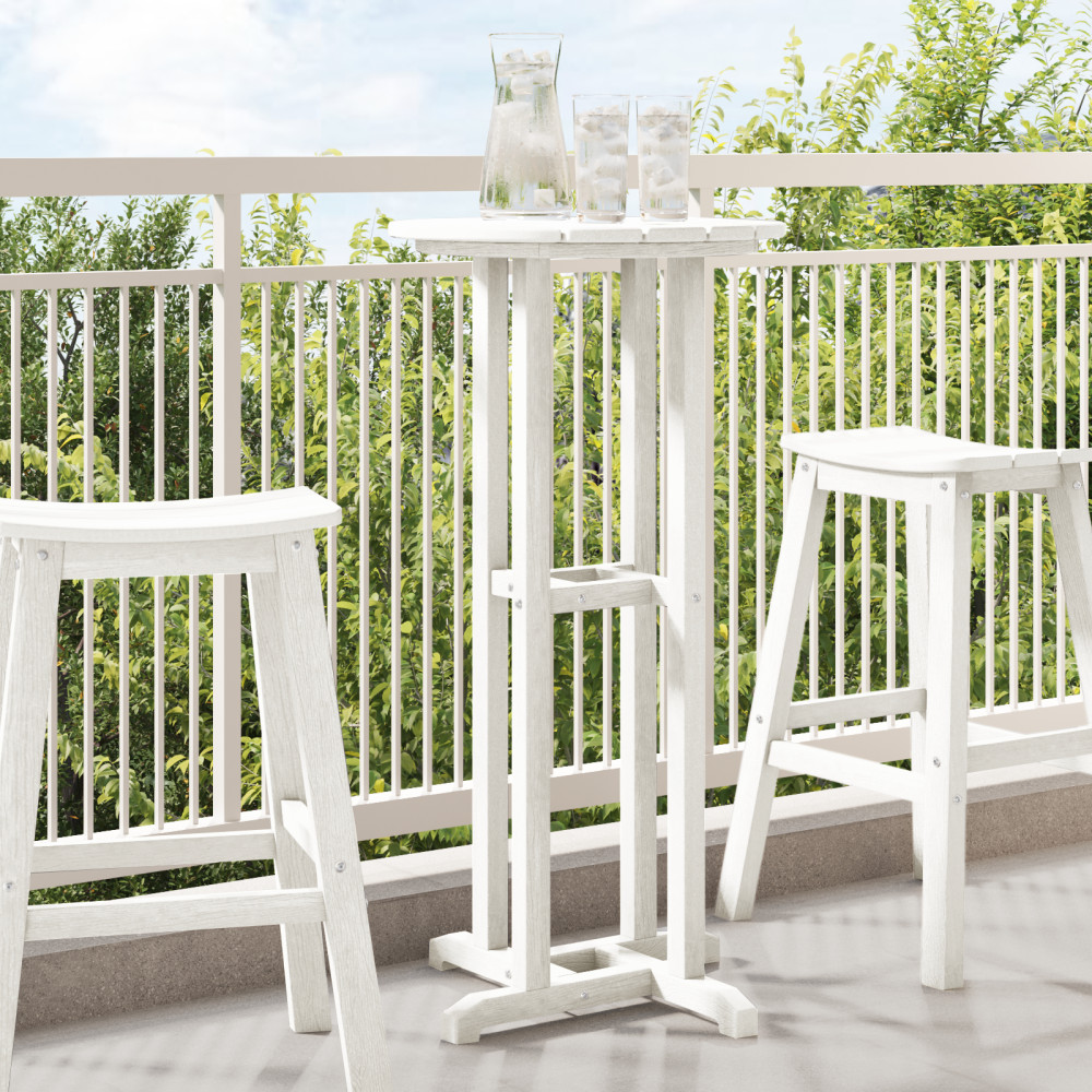 Produktbild för Barbord Vit 55 x 55 x 107 cm polyeten