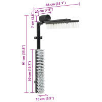 Produktbild för Kossborstar Justerbar Svart och Vitt 84 x 10 x 91 cm PVC