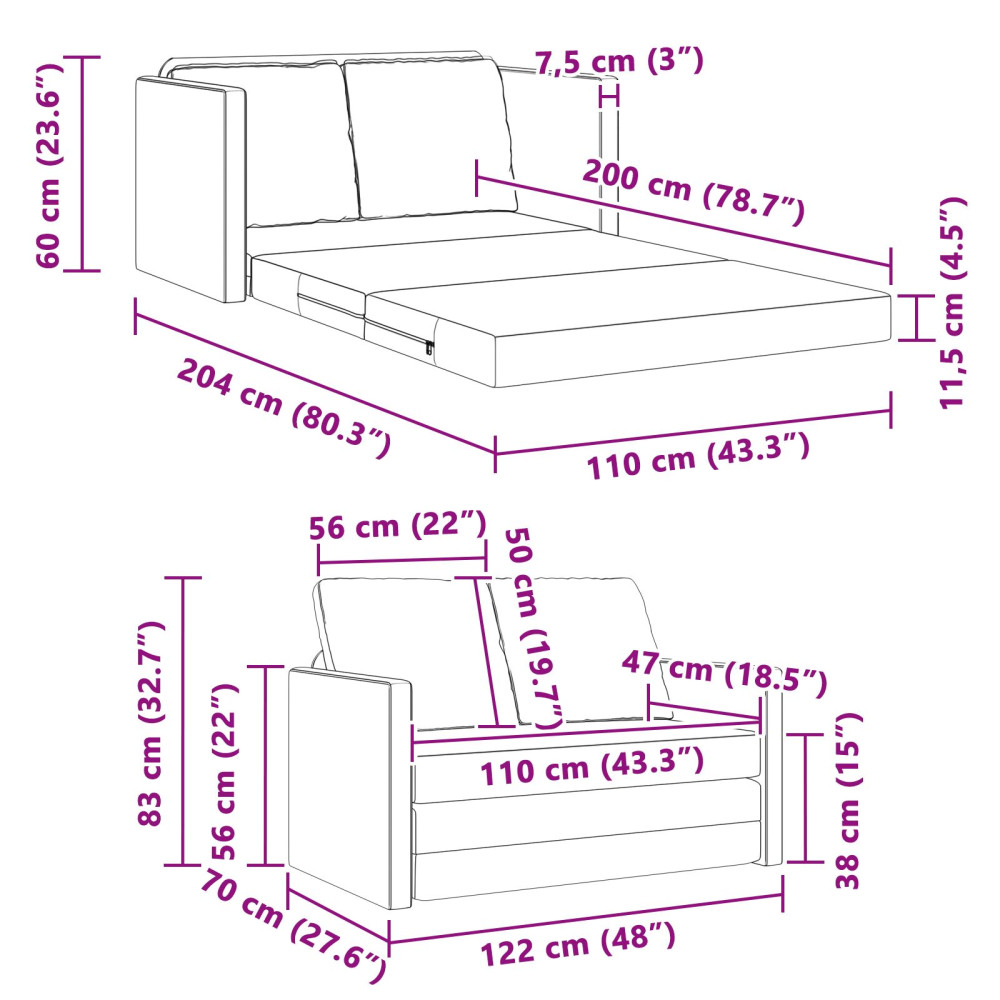 Produktbild för Soffsäng Ljusgrön 204 x 122 x 60 cm Sammet