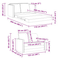 Produktbild för Soffsäng Ljusgrön 204 x 122 x 60 cm Sammet