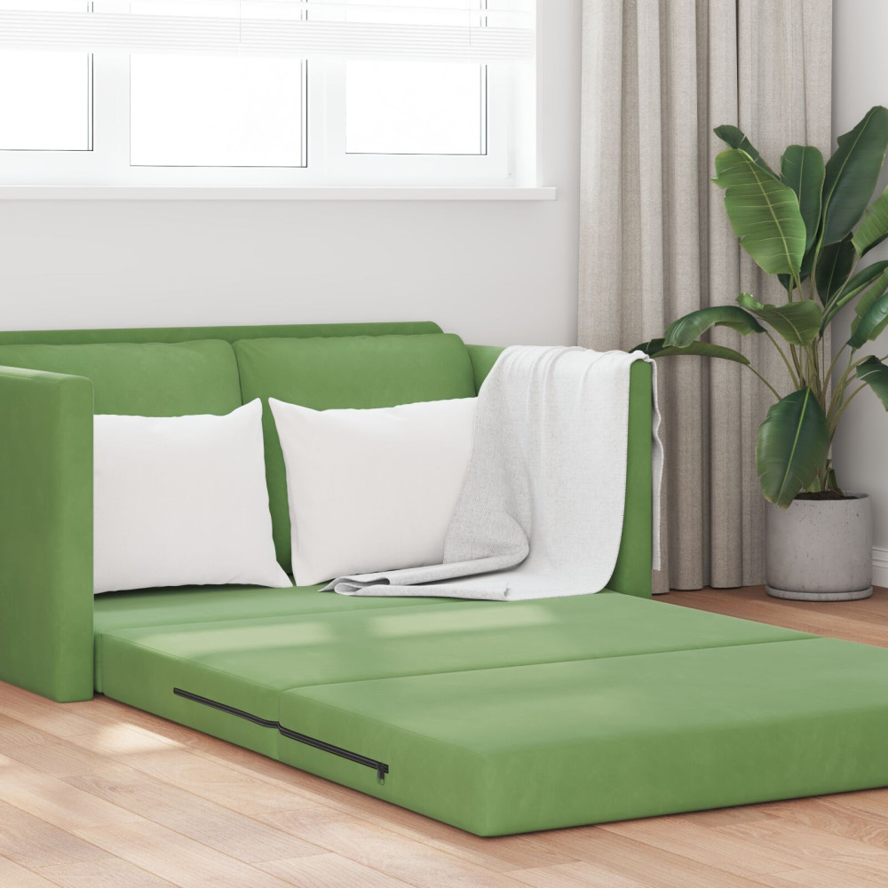 Produktbild för Soffsäng Ljusgrön 204 x 122 x 60 cm Sammet