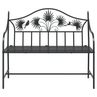 Produktbild för Trädgårdsbänk Svart 104 x 52,5 x 89 cm Stål
