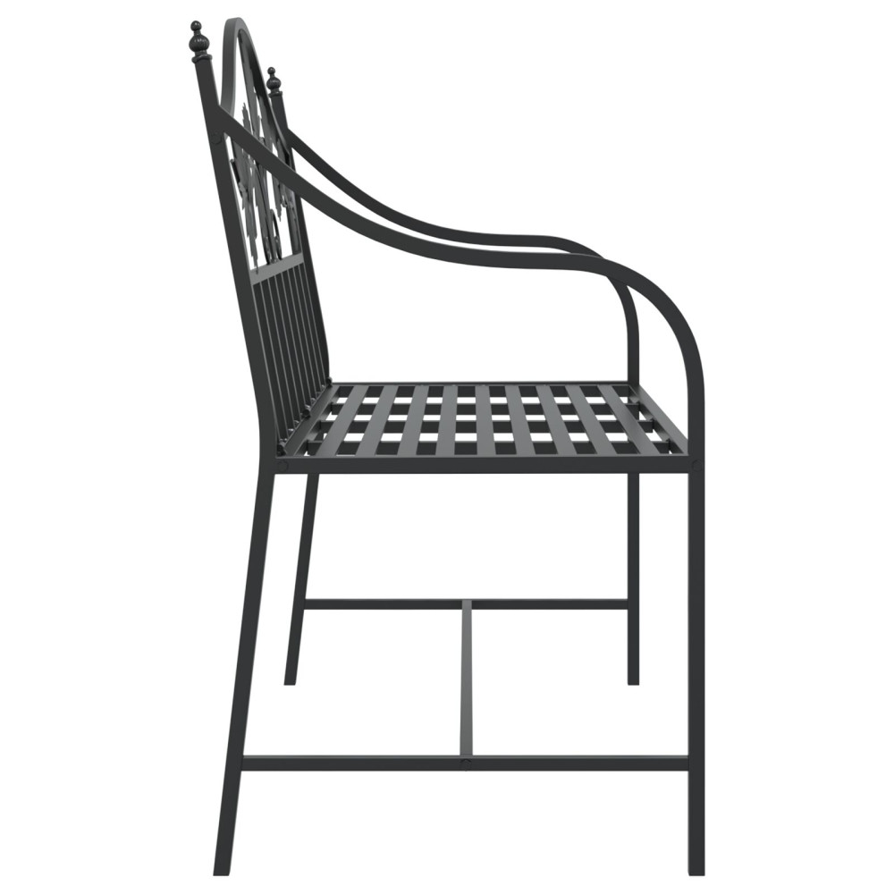 Produktbild för Trädgårdsbänk Svart 104 x 52,5 x 89 cm Stål