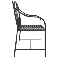 Produktbild för Trädgårdsbänk Svart 104 x 52,5 x 89 cm Stål