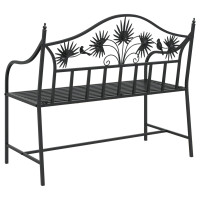 Produktbild för Trädgårdsbänk Svart 104 x 52,5 x 89 cm Stål