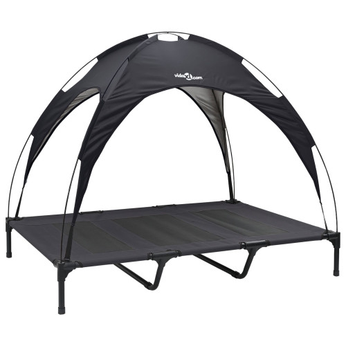 vidaXL Hundsäng Svart 122 x 93 x 106,5 cm Stål