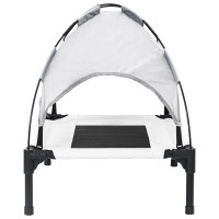 Produktbild för Hundsäng Silvergrå 62 x 48 x 61 cm Stål