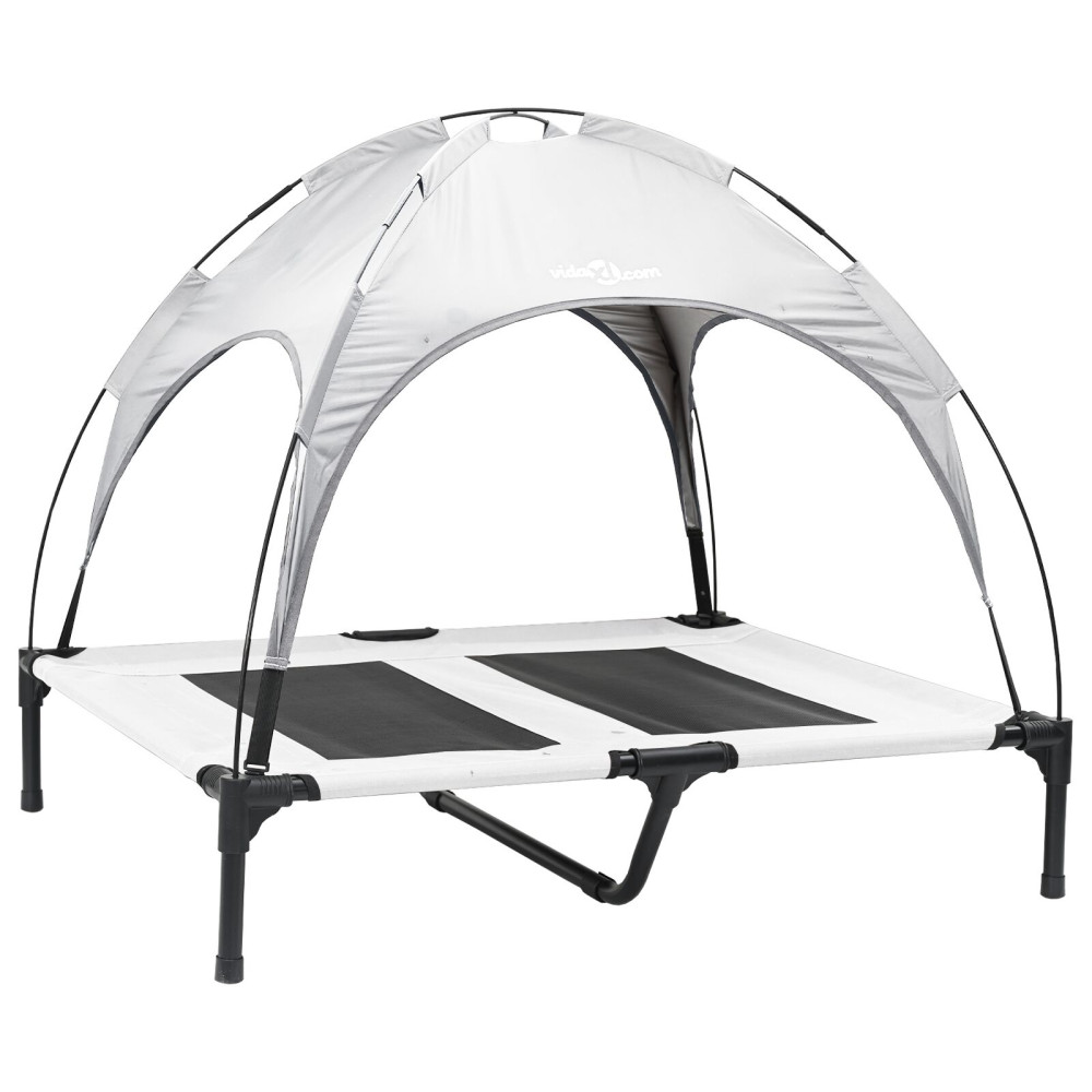 Produktbild för Hundsäng Silvergrå 92 x 77 x 82,5 cm Stål