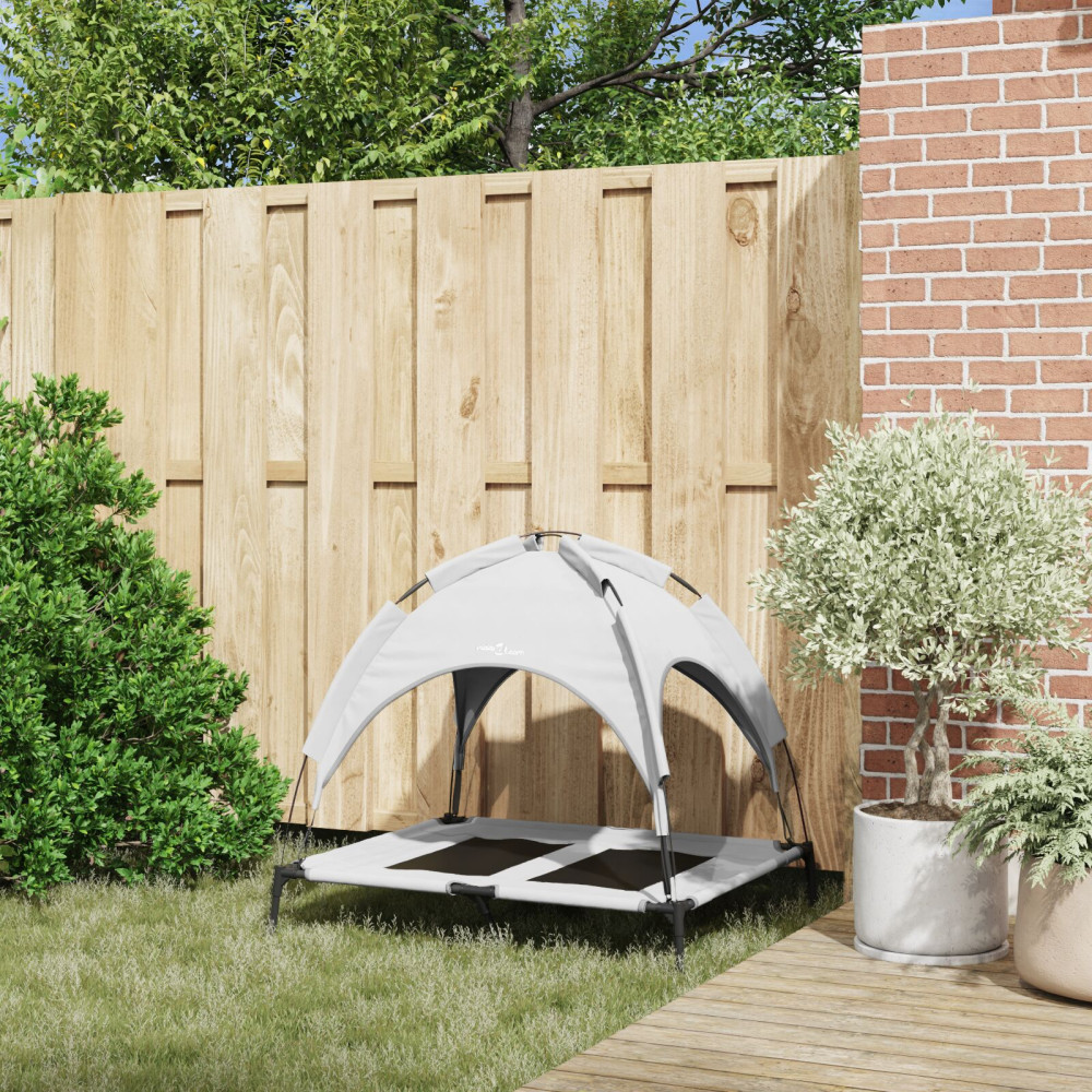 Produktbild för Hundsäng Silvergrå 92 x 77 x 82,5 cm Stål