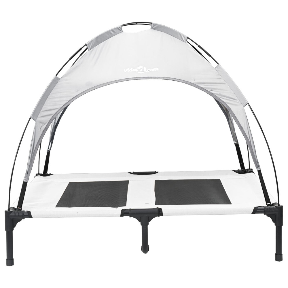 Produktbild för Hundsäng Silvergrå 92 x 77 x 82,5 cm Stål