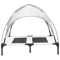 Produktbild för Hundsäng Silvergrå 92 x 77 x 82,5 cm Stål