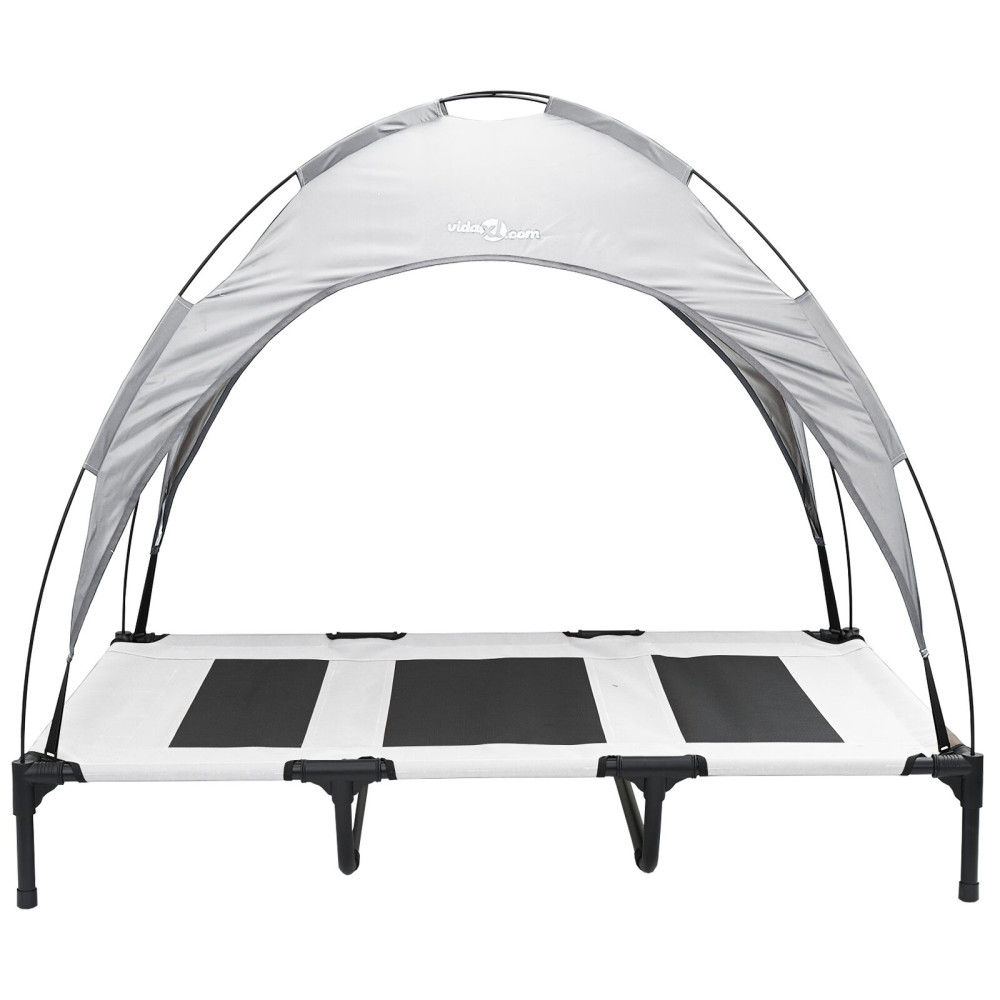 Produktbild för Hundsäng Silvergrå 122 x 93 x 106,5 cm Stål