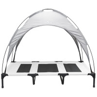 Produktbild för Hundsäng Silvergrå 122 x 93 x 106,5 cm Stål