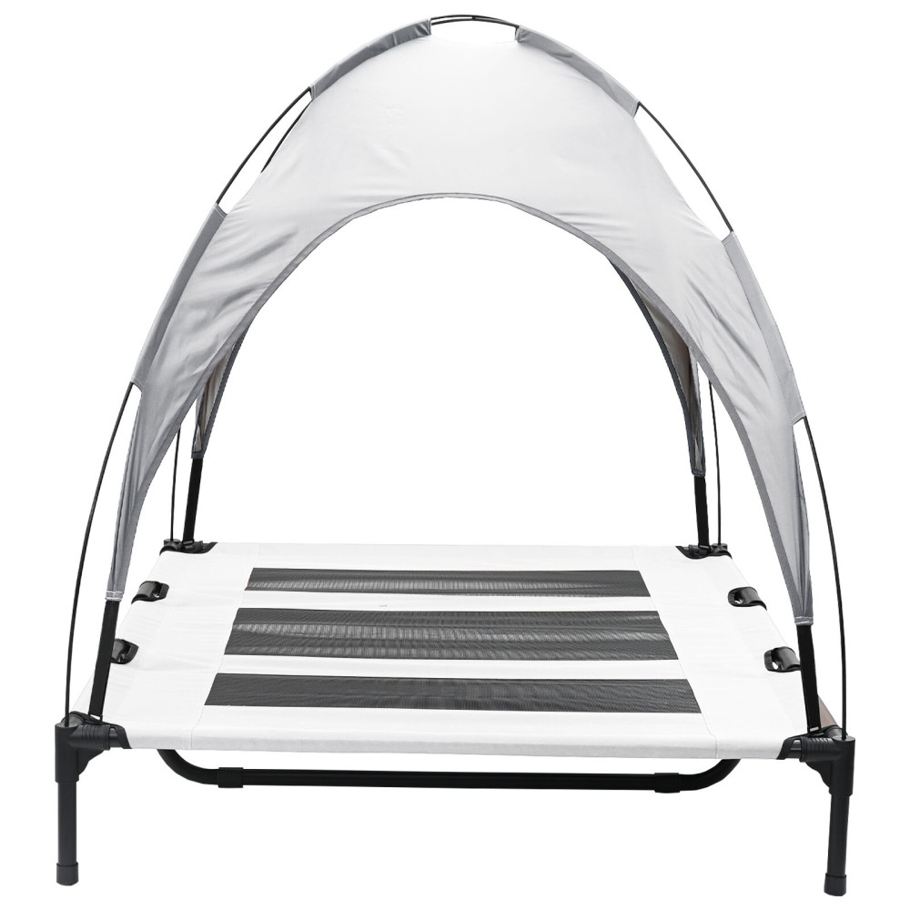 Produktbild för Hundsäng Silvergrå 122 x 93 x 106,5 cm Stål