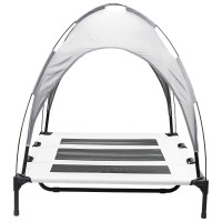 Produktbild för Hundsäng Silvergrå 122 x 93 x 106,5 cm Stål