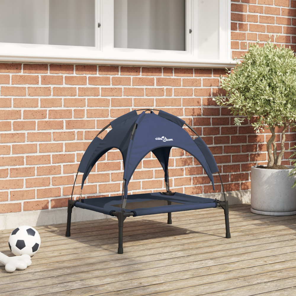 Produktbild för Hundsäng Mörkblå 62 x 48 x 61 cm Stål