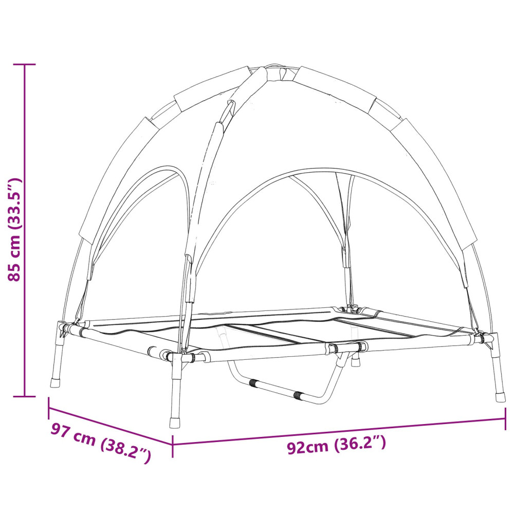 Produktbild för Hundsäng Mörkblå 92 x 77 x 82,5 cm Stål
