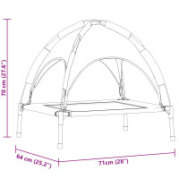 Produktbild för Hundsäng Silvergrå 71 x 64 x 71 cm Stål