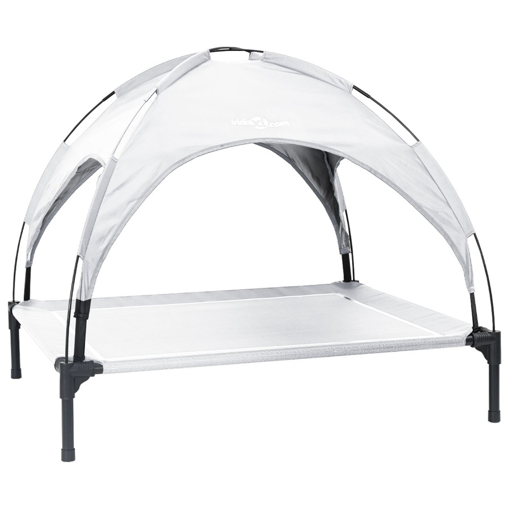 Produktbild för Hundsäng Silvergrå 104 x 86 x 84,5 cm Stål