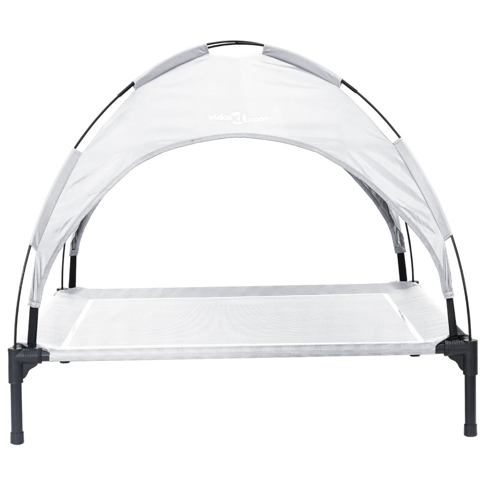 Produktbild för Hundsäng Silvergrå 104 x 86 x 84,5 cm Stål
