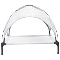 Produktbild för Hundsäng Silvergrå 104 x 86 x 84,5 cm Stål