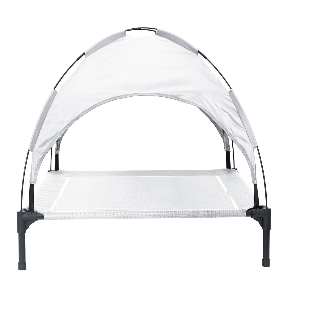 Produktbild för Hundsäng Silvergrå 104 x 86 x 84,5 cm Stål