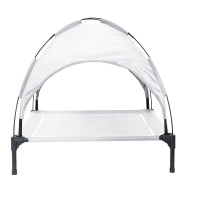 Produktbild för Hundsäng Silvergrå 104 x 86 x 84,5 cm Stål