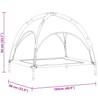 Produktbild för Hundsäng Silvergrå 104 x 86 x 84,5 cm Stål