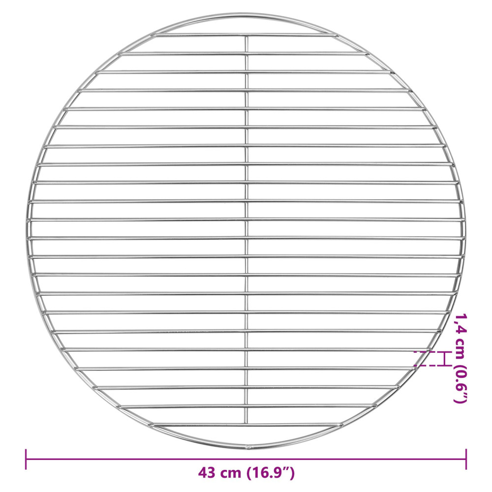 Produktbild för Grillgaller Silver 43 x 43 cm Rostfritt stål