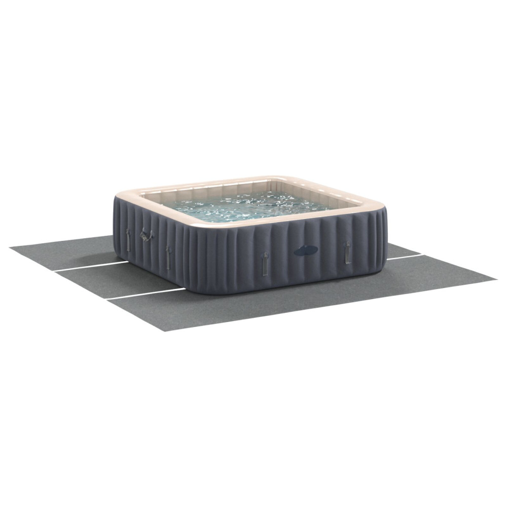 Produktbild för Bottenmatta för pool Ljusgrå 396 x 396 x 0,1 cm Syntetiskt tyg