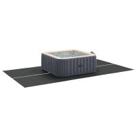 Produktbild för Bottenmatta för pool Svart 420 x 220 x 0,1 cm Syntetiskt tyg