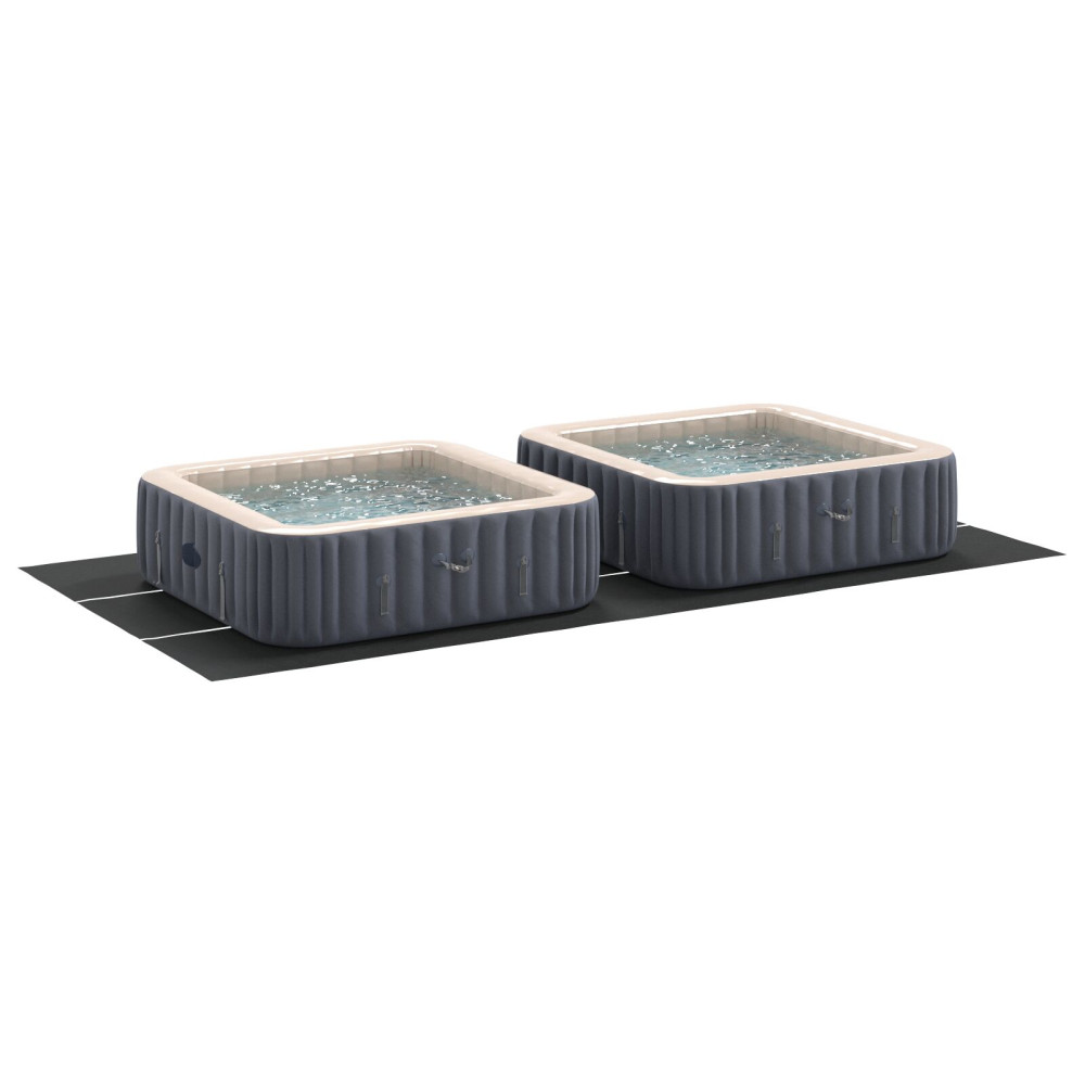 Produktbild för Bottenmatta för pool Svart 640 x 321 x 0,1 cm Syntetiskt tyg