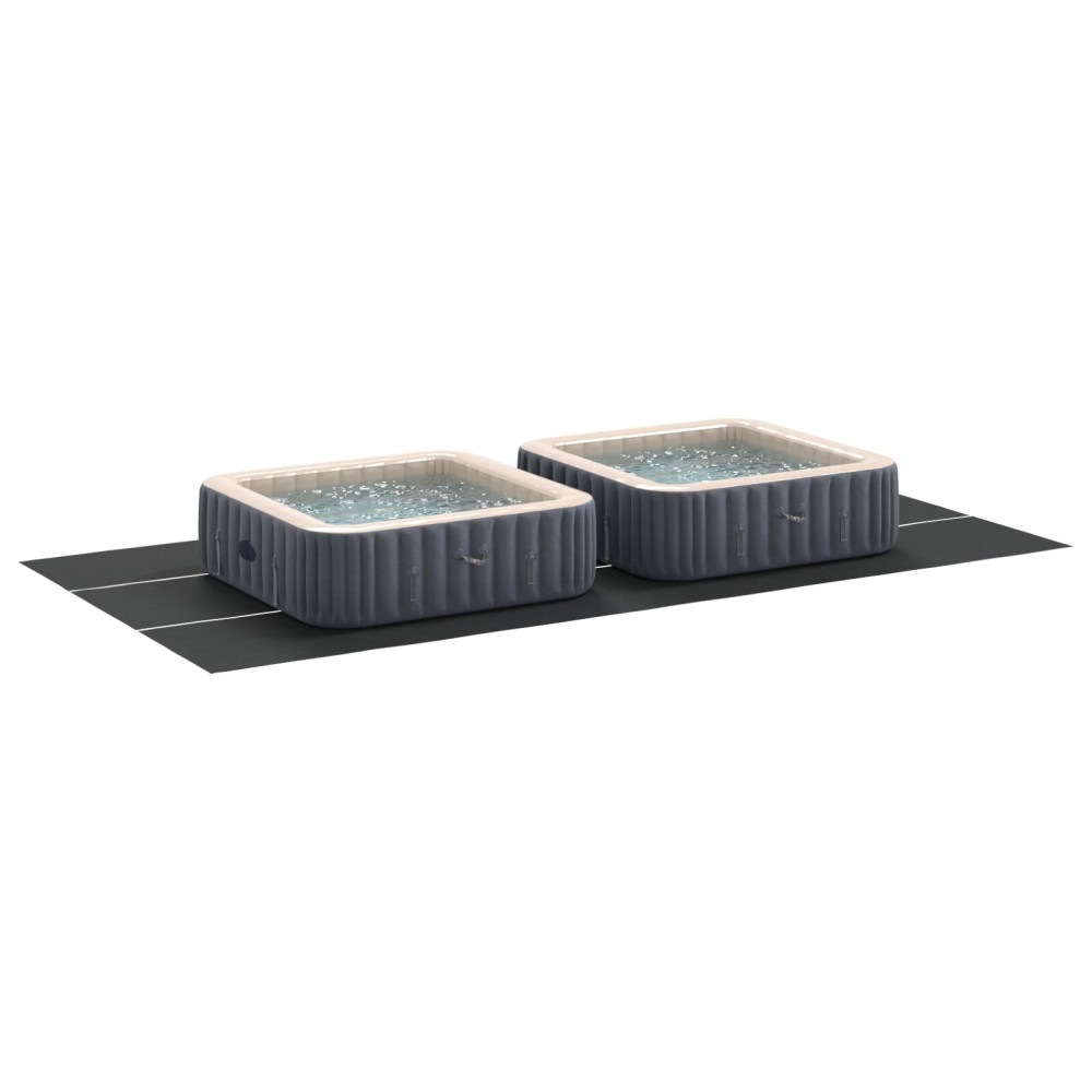 Produktbild för Bottenmatta för pool Svart 750 x 372 x 0,1 cm Syntetiskt tyg