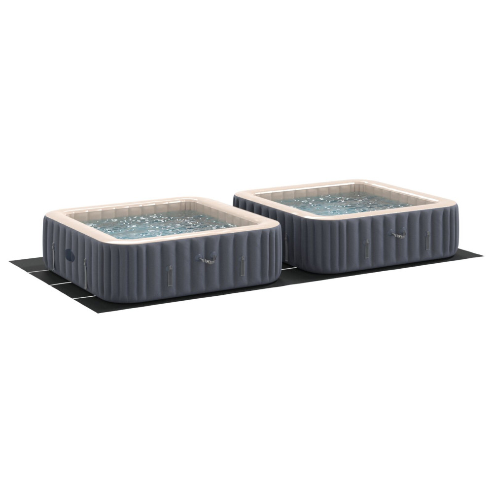 Produktbild för Bottenmatta för pool Svart 820 x 420 x 0,1 cm Syntetiskt tyg