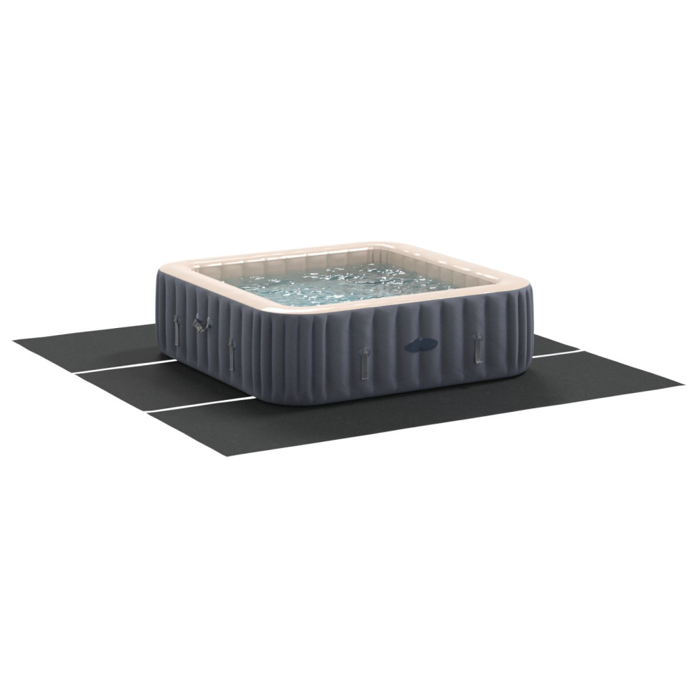 Produktbild för Bottenmatta för pool Svart 396 x 396 x 0,1 cm Syntetiskt tyg
