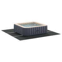 Produktbild för Bottenmatta för pool Svart 396 x 396 x 0,1 cm Syntetiskt tyg