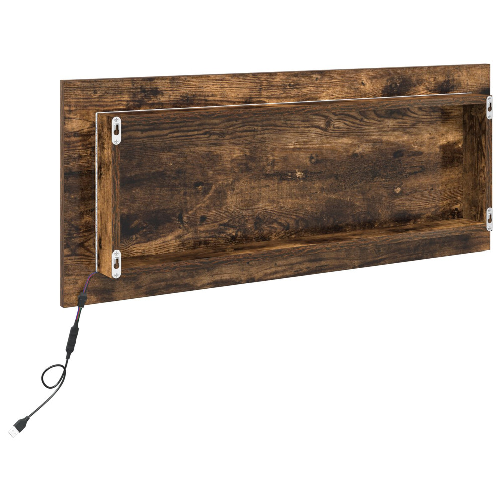Produktbild för Spegel Väggmonterad Rökt ek 90 x 8,5 x 37 cm Konstruerat trä