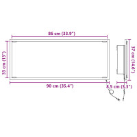 Produktbild för Spegel Väggmonterad Rökt ek 90 x 8,5 x 37 cm Konstruerat trä