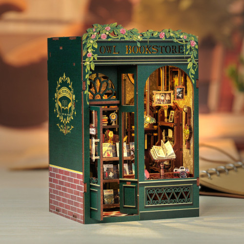 Cutebee Miniature Book Nook: Owl Bookstore