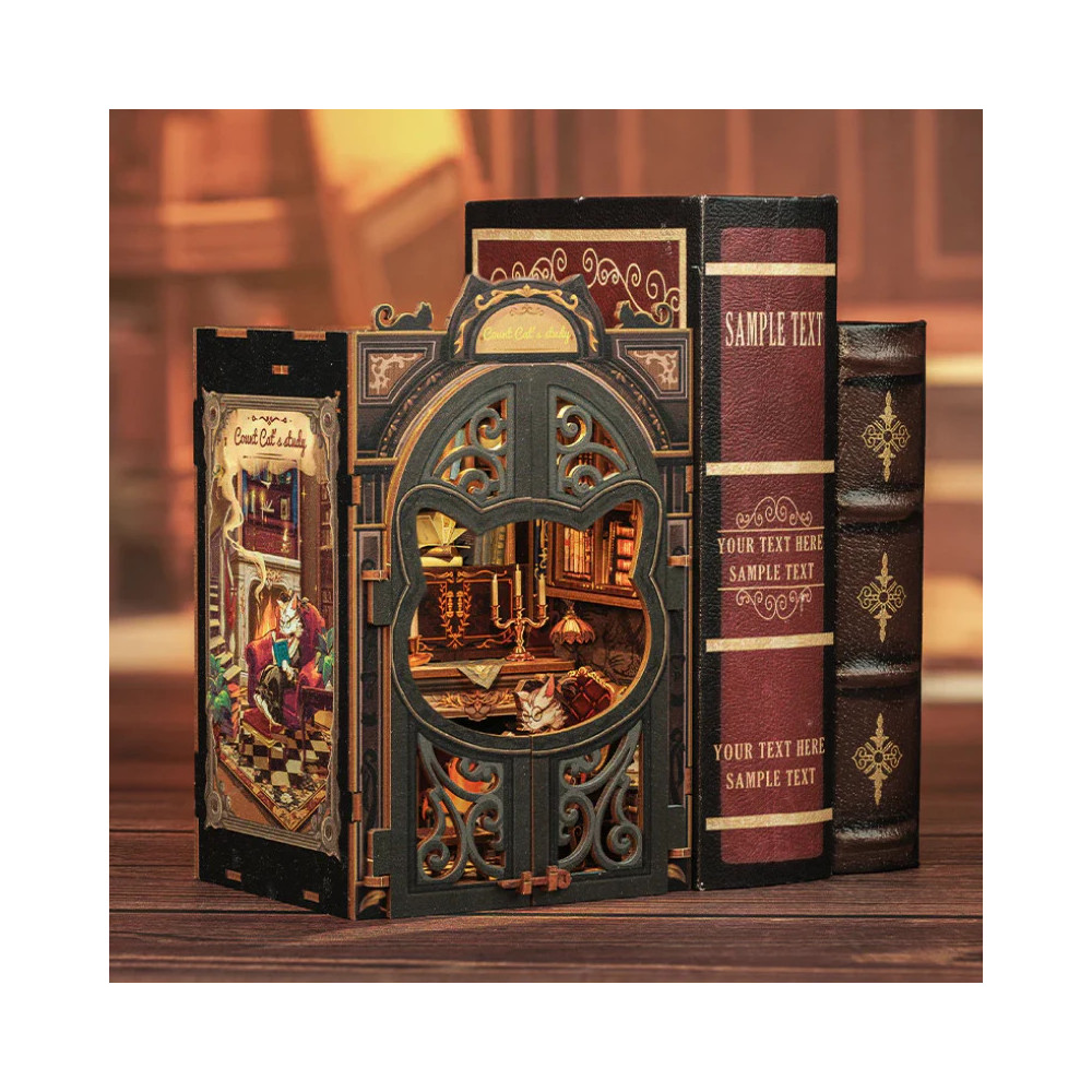 Produktbild för Miniature Book Nook: Count Cat's Study