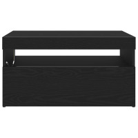 Produktbild för TV-skåp med LED 2 pcs Svart Ek 75 x 35 x 40 cm Konstruerat trä