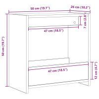 Produktbild för Sidobord Svart Ek 50 x 26 x 50 cm Konstruerat trä