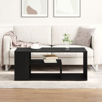 Produktbild för Kaffeebord Svart Ek 100 x 50 x 40 cm Konstruerat trä