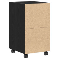 Produktbild för Hjulad Sidogarderob Svart Ek 33 x 38 x 60 cm Konstruerat trä