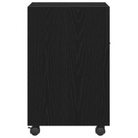 Produktbild för Hjulad Sidogarderob Svart Ek 33 x 38 x 60 cm Konstruerat trä
