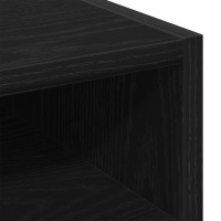 Produktbild för Hjulad Sidogarderob Svart Ek 33 x 38 x 60 cm Konstruerat trä
