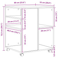 Produktbild för Förvaringsskåp Svart Ek 60 x 53 x 72,5 cm Konstruerat trä