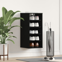 Produktbild för Skoskåp med hylla Svart Ek 32 x 35 x 70 cm Konstruerat trä